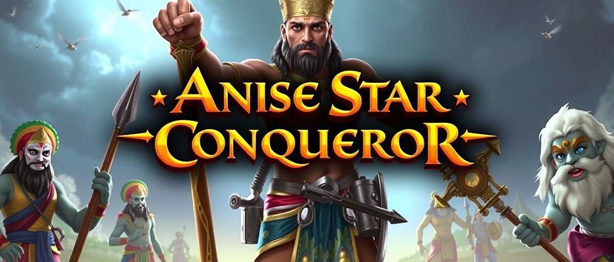 Anise Star Conqueror - Build your mythological empire in ancient India Anise Star Conqueror Game Cover featuring ancient Indian warriors and gods